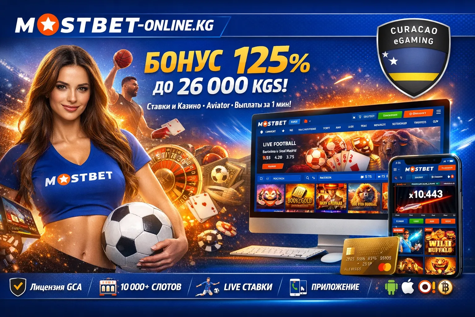 Инфографика: 5 уровней бонусного пакета MostBet до 100 000 KGS